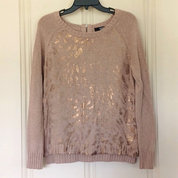 a.n.a. Brand Lt. Brown WM Sweater With Front Gold Print - Picture 1 of 8